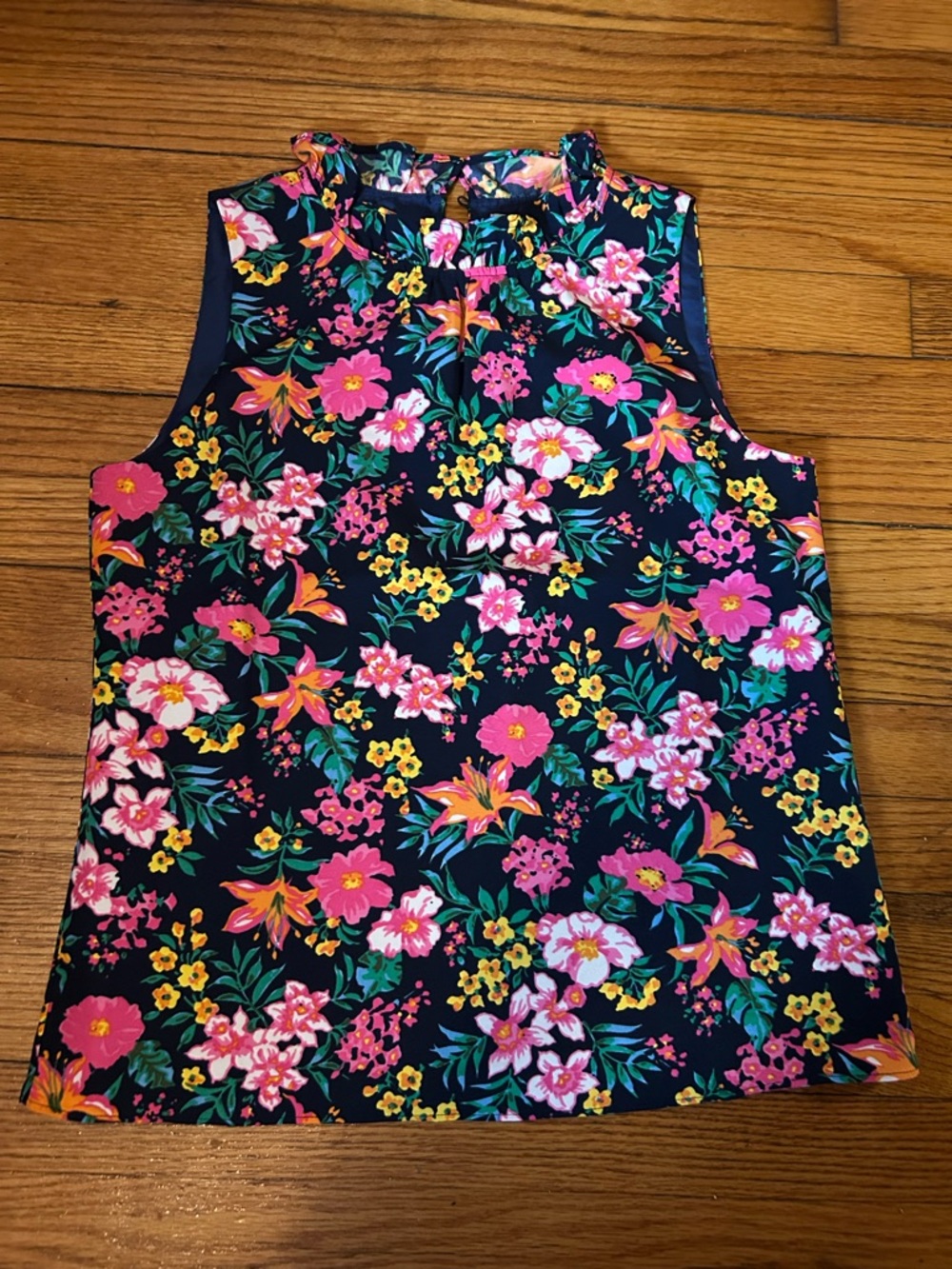 J. Crew | Sleeveless Floral Ruffle-Collar Women's Blouse Size XS